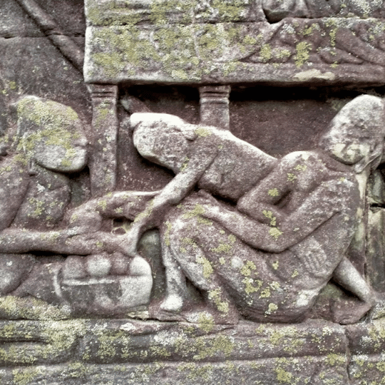 Khmer-Cham Fighting and Daily lives scene